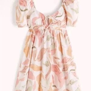 Abercrombie & Fitch Abstract Puff Sleeve Dress